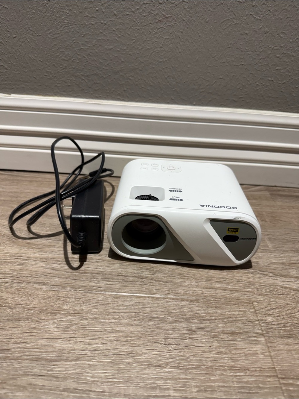 Compact White Portable Projector